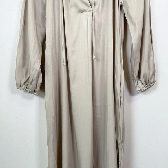 H&M Womens Size Xsmall Calf  Length Oversize Beige Midi Dress - Picture 8 of 16